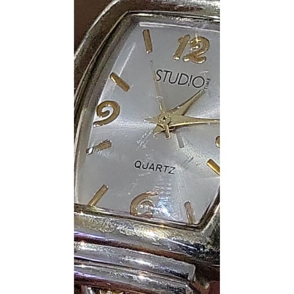 Studio Time STD951T Ladies Quartz Cuff Bracelet Watch Silver & Gold-Tone Stainle - Picture 8 of 8